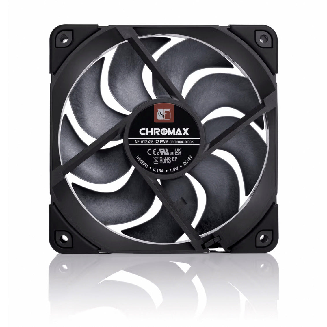 Noctua nf-a12x25 g2 pwm chromax.black ventilateur de boîtier (noir, 120 x 120 x 25 mm)