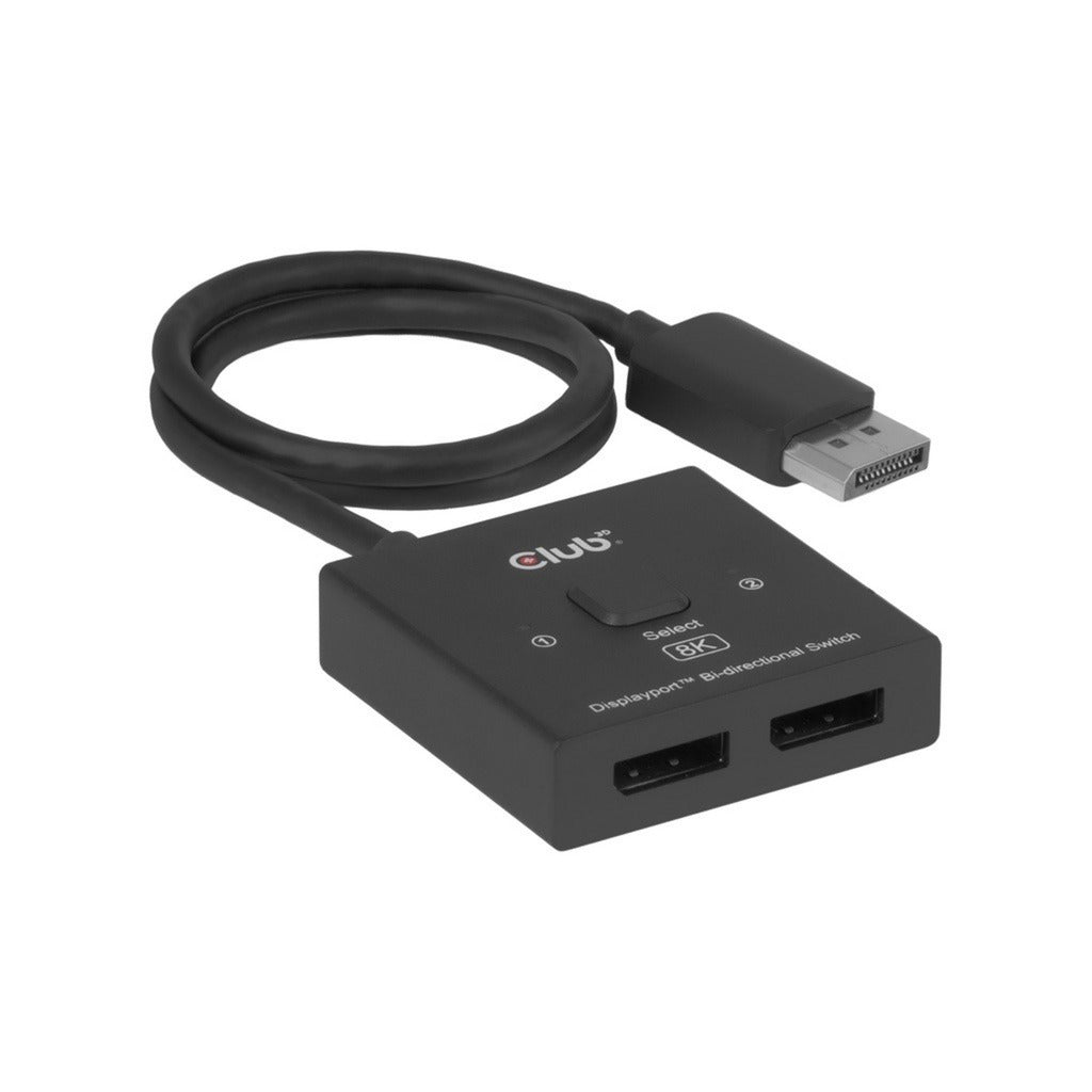 Club 3D DisplayPort 2-en-1 Bidirectionnel 8K Switch DisplayPort Switch (Noir)