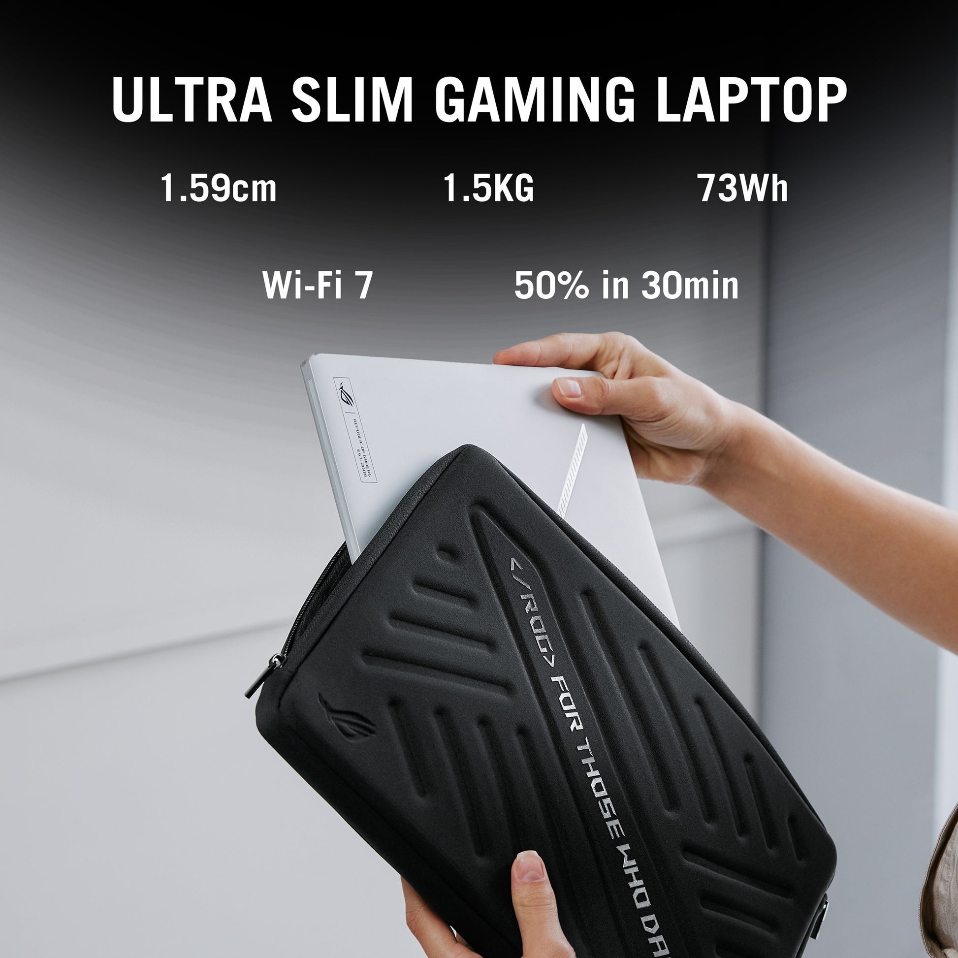 Ordinateur portable de jeu Asus Rog Zephyrus G14 Ga403um-QS024W 14 Copilot+ (Blanc | Ryzen 9 270 | RTX 5060 | 16 Go | SSD 1 To | OLED)