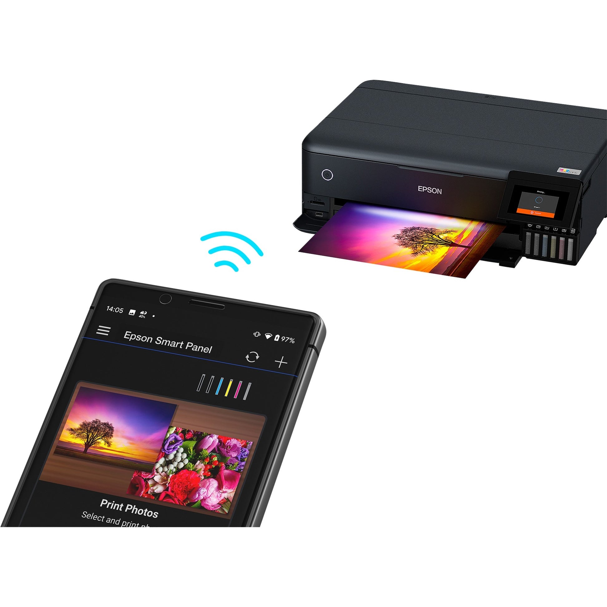 Imprimante jet d'encre tout-en-un Epson ecotank et-8550 (noir, USB, WLAN, numérisation, copie)
