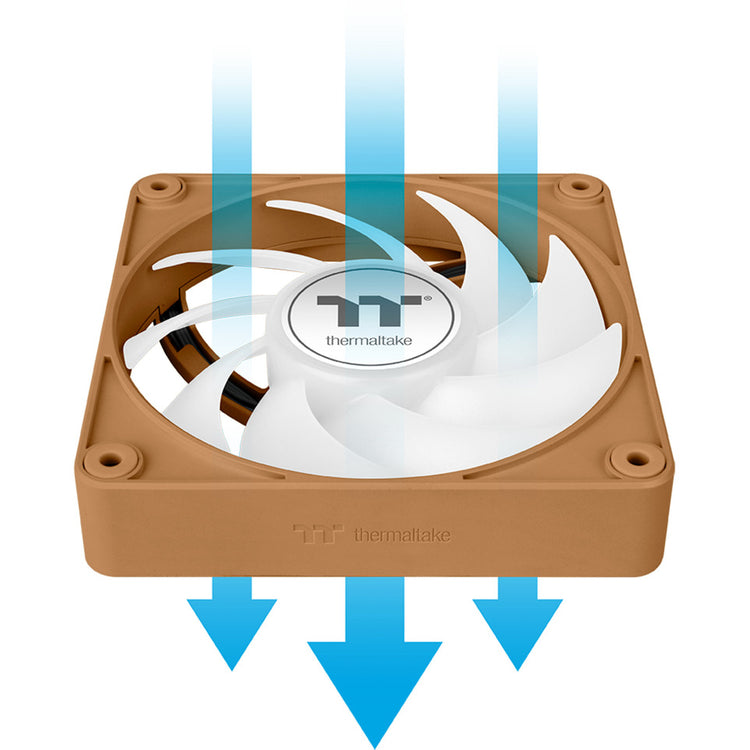 Thermaltake ct120 ex argb sync ventilateur de refroidissement pour PC gravier sable (pack de 3 ventilateurs) ventilateurs de boîtier (marron clair, 3 pièces, 120 x 120 x 25 mm, pwm)