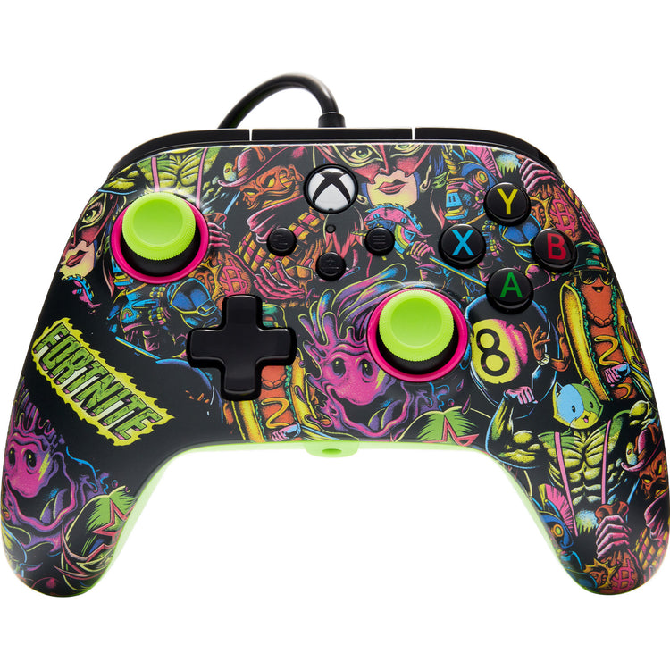 Manette Powera Advantage avec câble pour Xbox Series X|s - Fortnite : Glow (vert néon, Xbox Series X|s, Xbox One, PC)