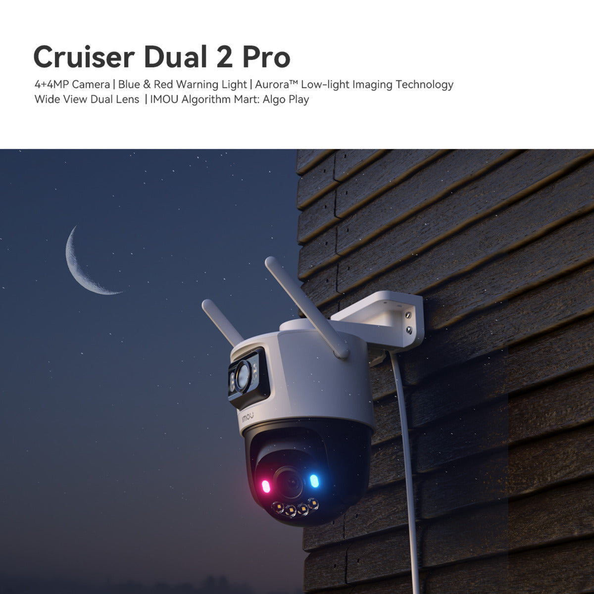 Caméra de sécurité Imou cruiser dual 2 pro (blanc, 4mp, wifi 6, lan)