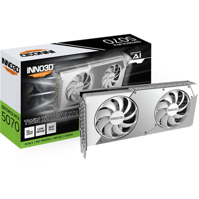 Inno3d N50702-12D7X-195064W GEFORCE RTX 5070 TWIN X2 OC WHITE, 12 Go, GDDR7, 192 bits, 28 Gbps, 650W