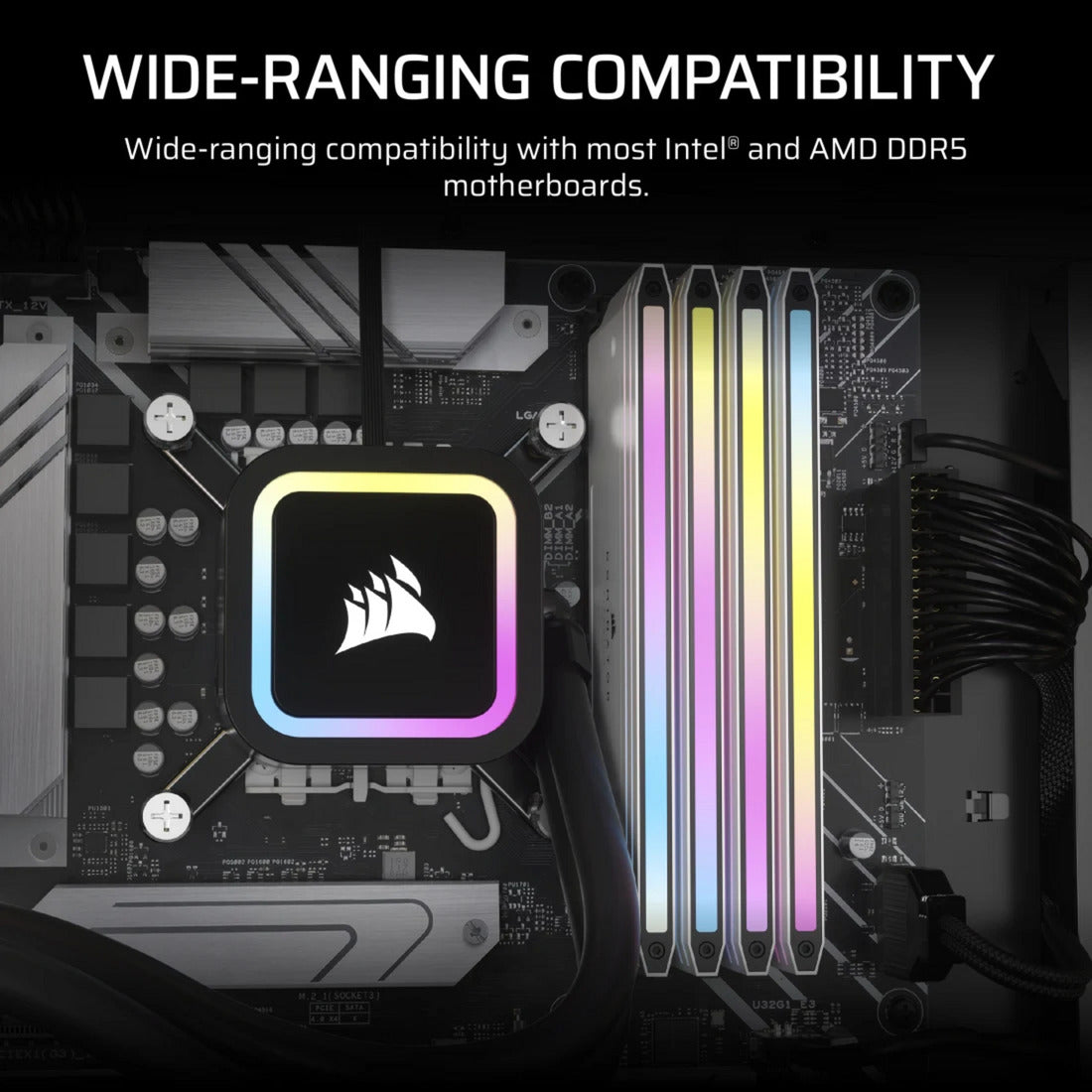 Corsair dominator titane ddr5 kit d'amélioration de l'éclairage éclairage LED (blanc, cmplekit2w)