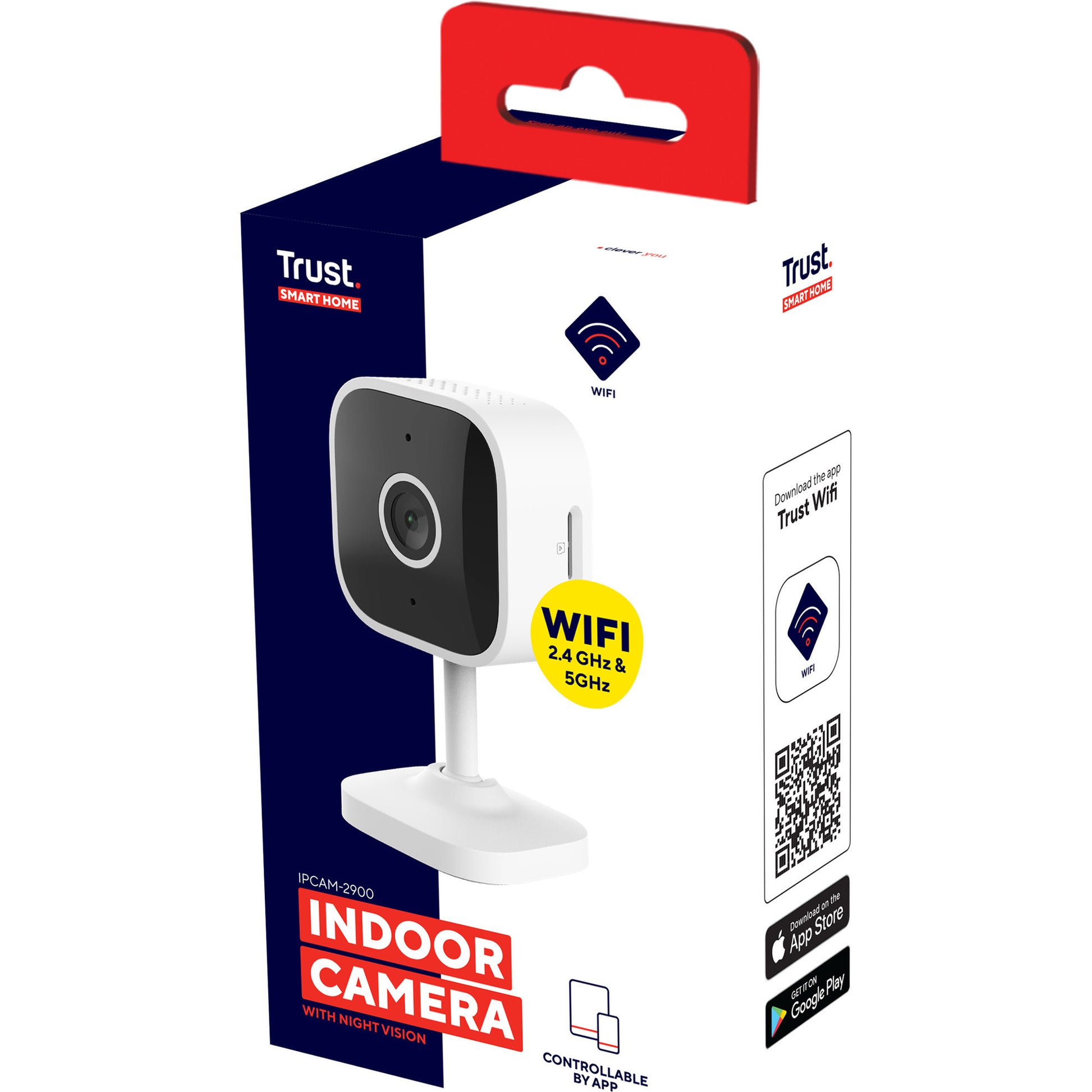 Caméra de sécurité Trust ipcam-2900 (blanche, WiFi 2,4 ou 5 GHz)