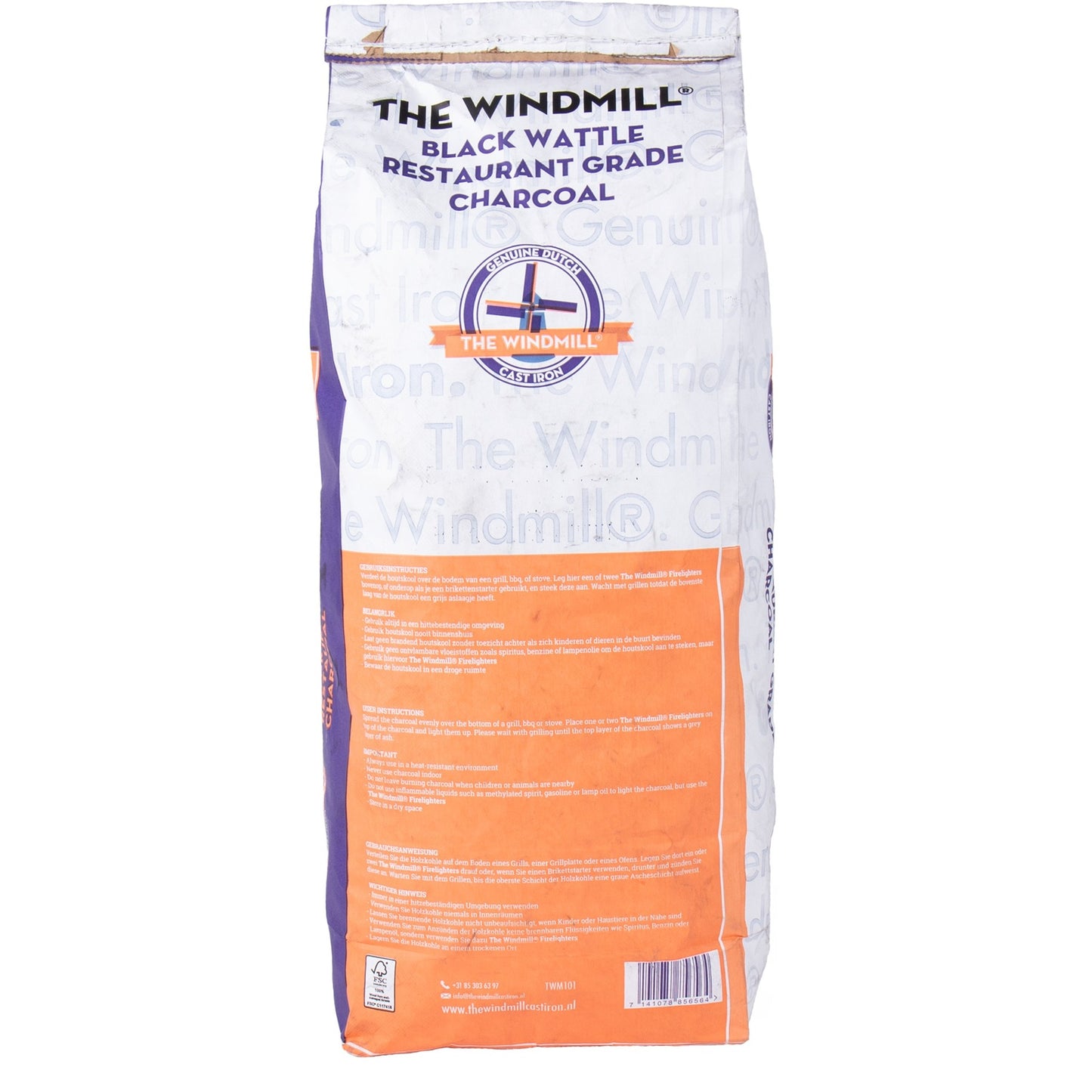 Charbon d'acacia noir sud-africain premium The Windmill (6 kg)
