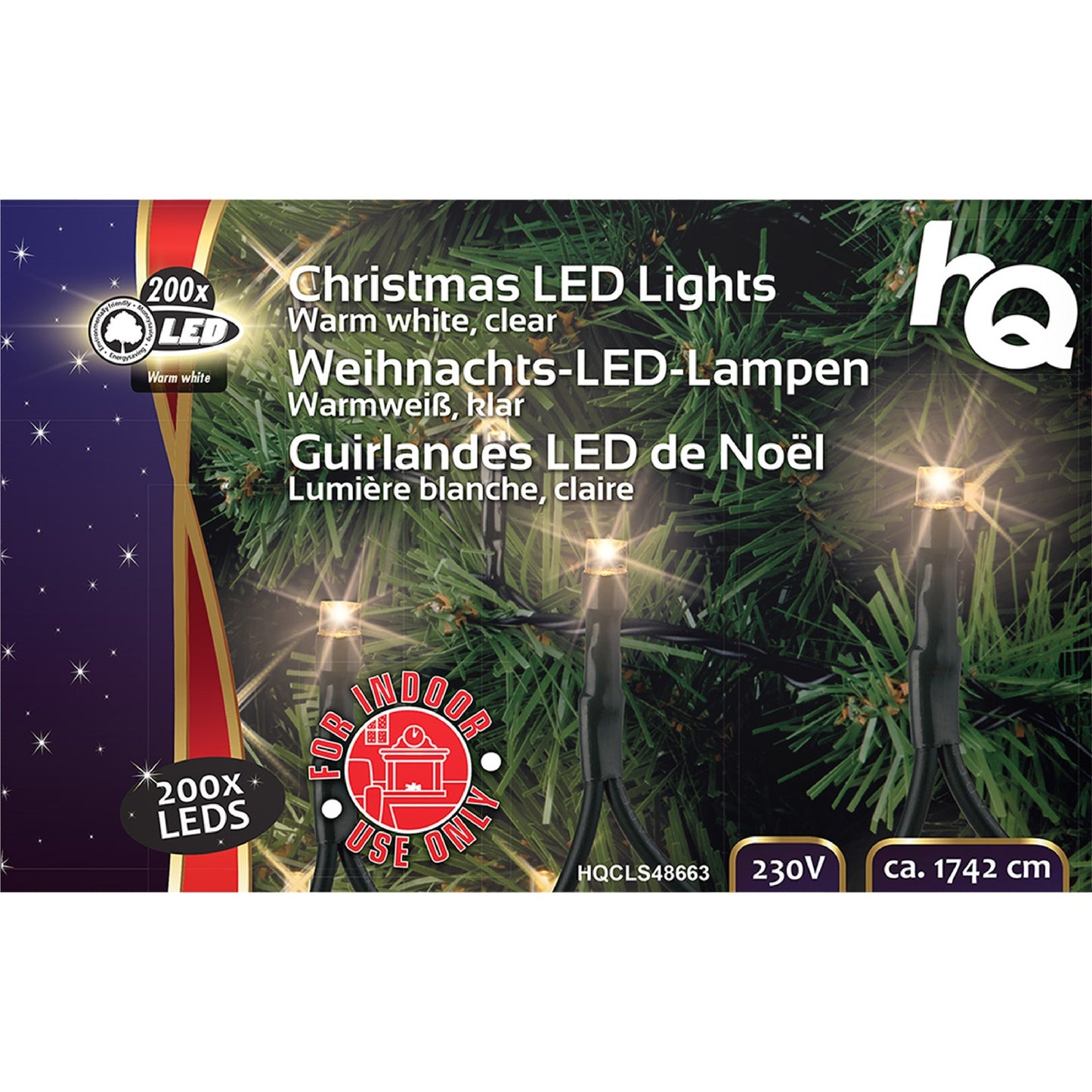 Diverses guirlandes de Noël 200 LED Blanc chaud 17.4m