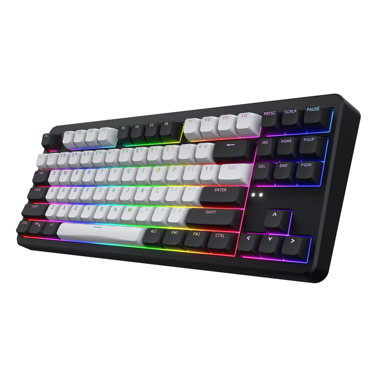 Hator Rockfall 3 TKL clavier de jeu sans fil (noir, disposition américaine, RVB, touches PBT, échange à chaud, Bluetooth USB-C 2,4 GHz)