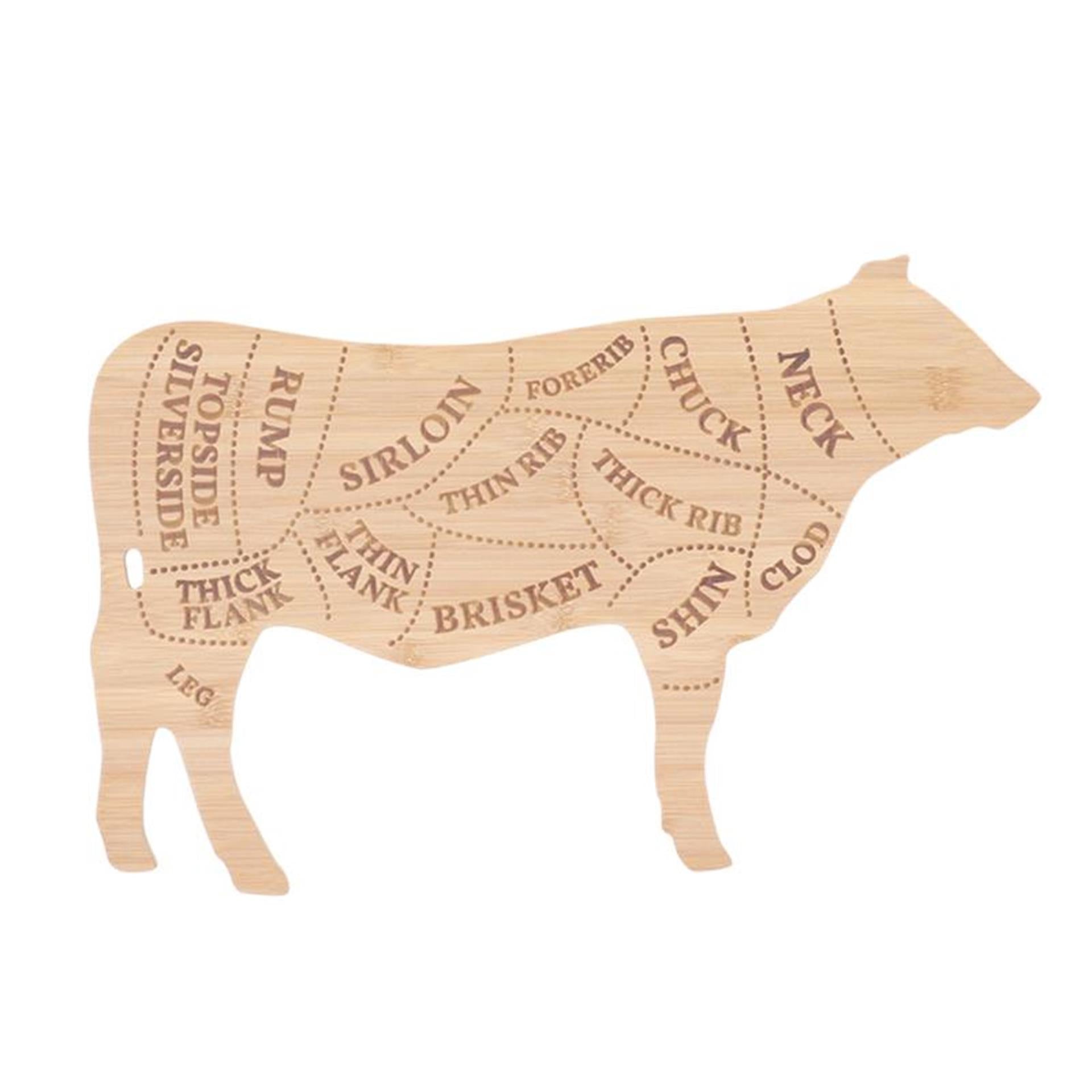 Esschert planche à découper design vache l bambou 49,5x31cm