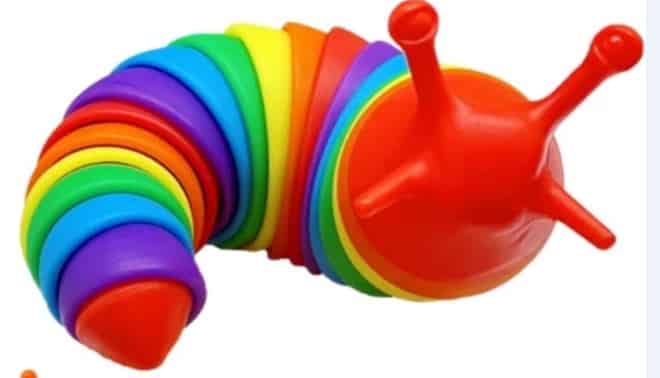 Intro Fidget Snail Rainbow - Fidget Slug - Rups restric, Tik Tok Hype