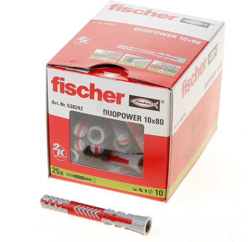 Fischer duopower 10x80 25 pièces - 538252