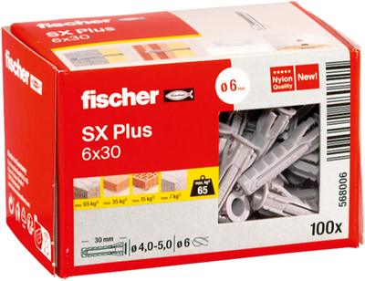 Fiche Fischer sx plus 6 x 30 100 pièces 568006
