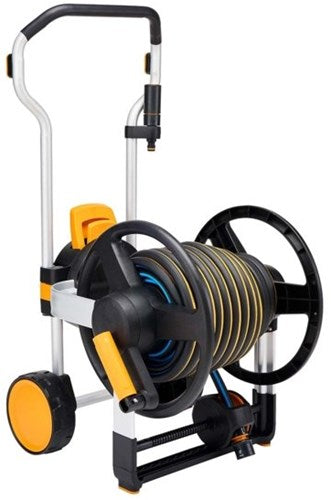 Fiskars enrouleur de tuyau manuel xl avec roues | y compris tuyau d'arrosage – 1062256