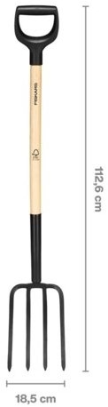 Fiskars fourchette à broche solide avec manche en bois fsc – 1070676