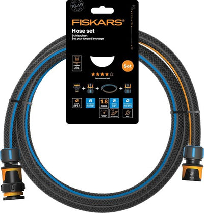 Fiskars jeu de tuyaux d'arrosage 13 mm (1 2 ) 1,8 m – 1057621