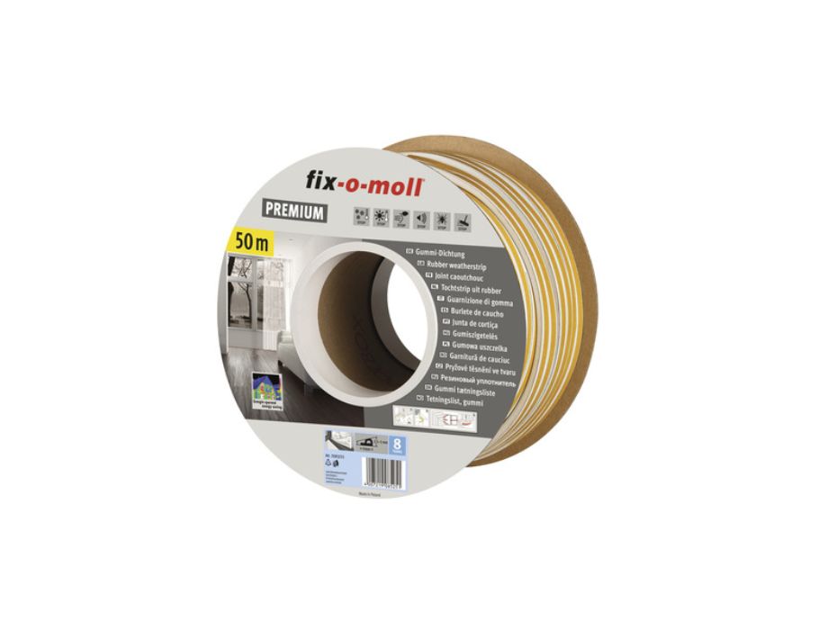 Sangle de tournée à fix-o-moll P Profil de 50 m x 9 mm 2,5 à 5 mm blanc