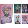 Décoration murale style maison têtes d'animaux avec fleur 38x58cm