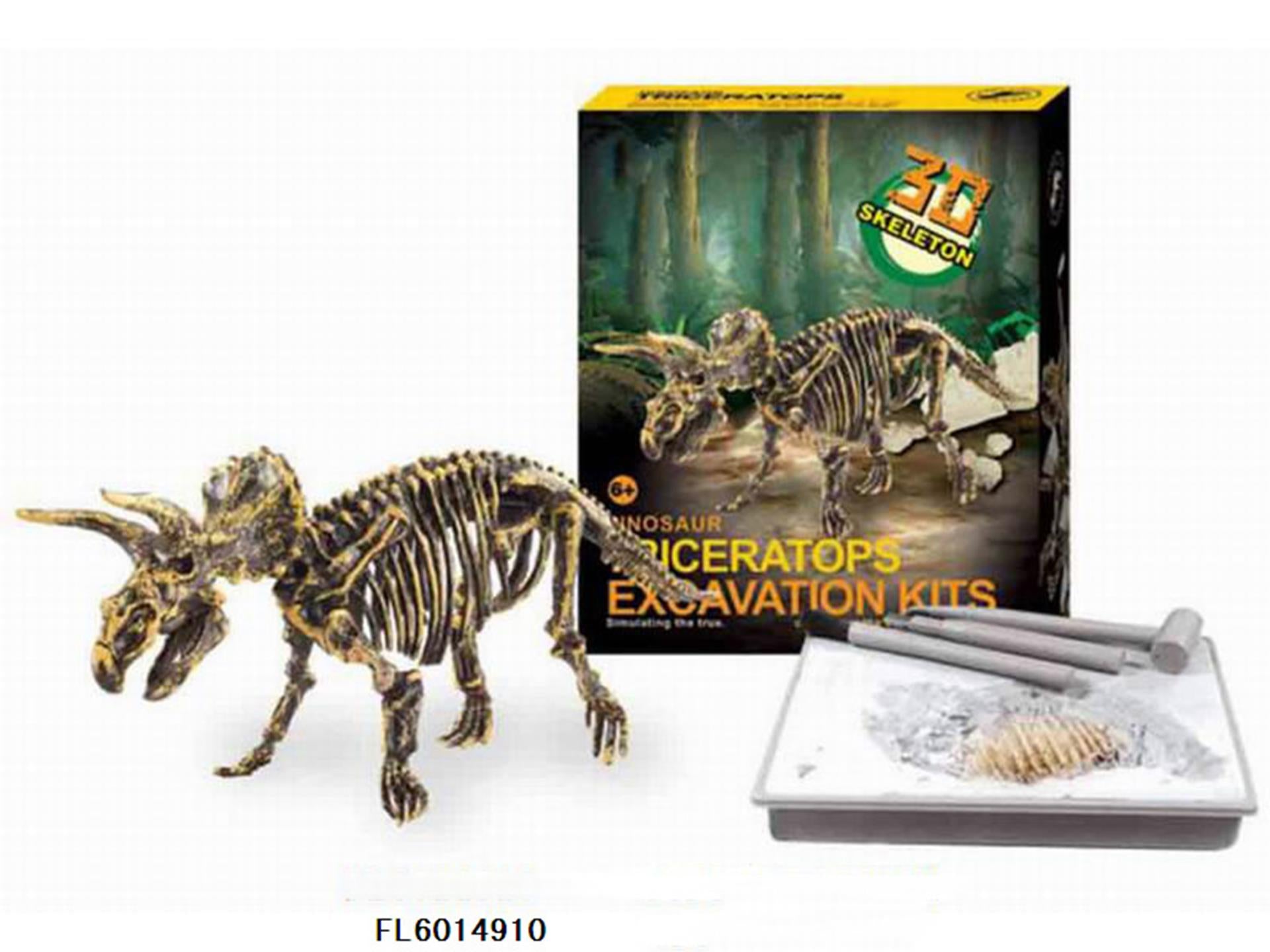 Aro sculptant un squelette de dinosaure tricératops 23cm
