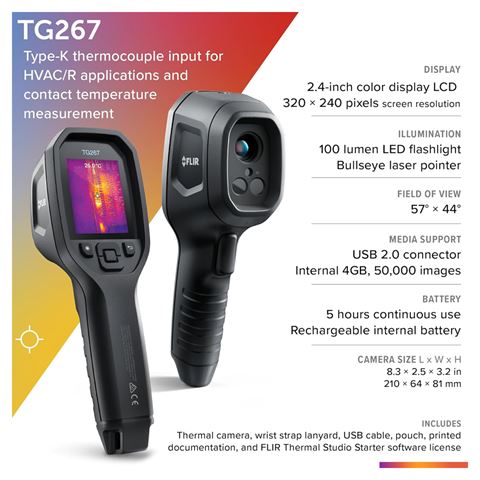 Caméra d'imagerie de chaleur FLIR TG267