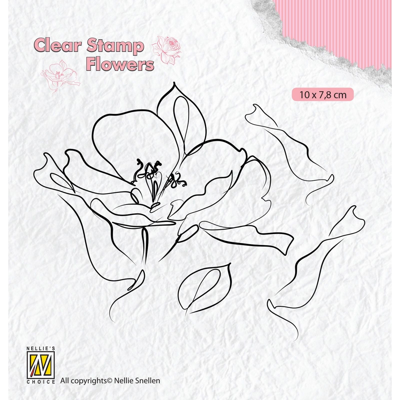 Le choix de Nellie • tampons transparents fleurs rose sauvage
