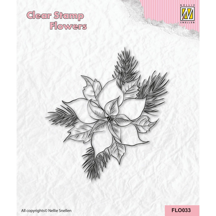 Le choix de Nellie • tampons transparents à fleurs poinsetta