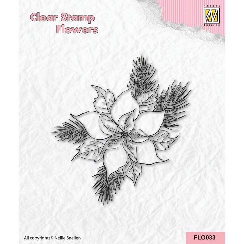 Le choix de Nellie • tampons transparents à fleurs poinsetta