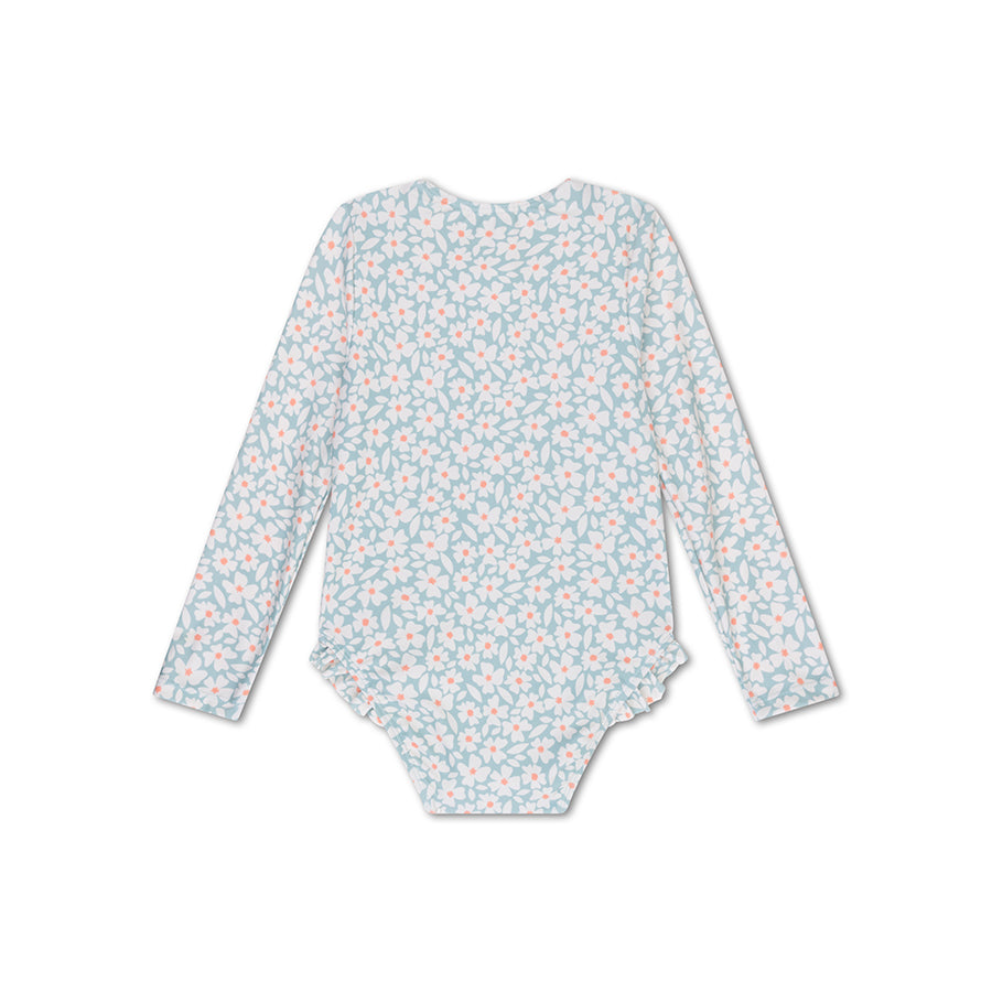 Florish | Fissure de baignade UV filles vertes à manches longues