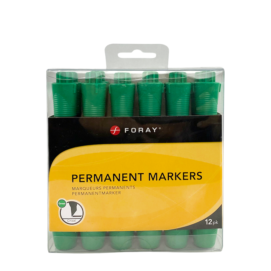 Foray marqueurs permanents vert 12 pièces