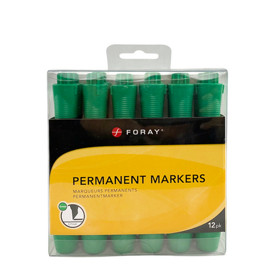 Foray marqueurs permanents vert 12 pièces