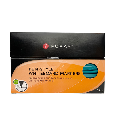 Foray marqueurs pour tableau blanc style stylo vert 12 pièces