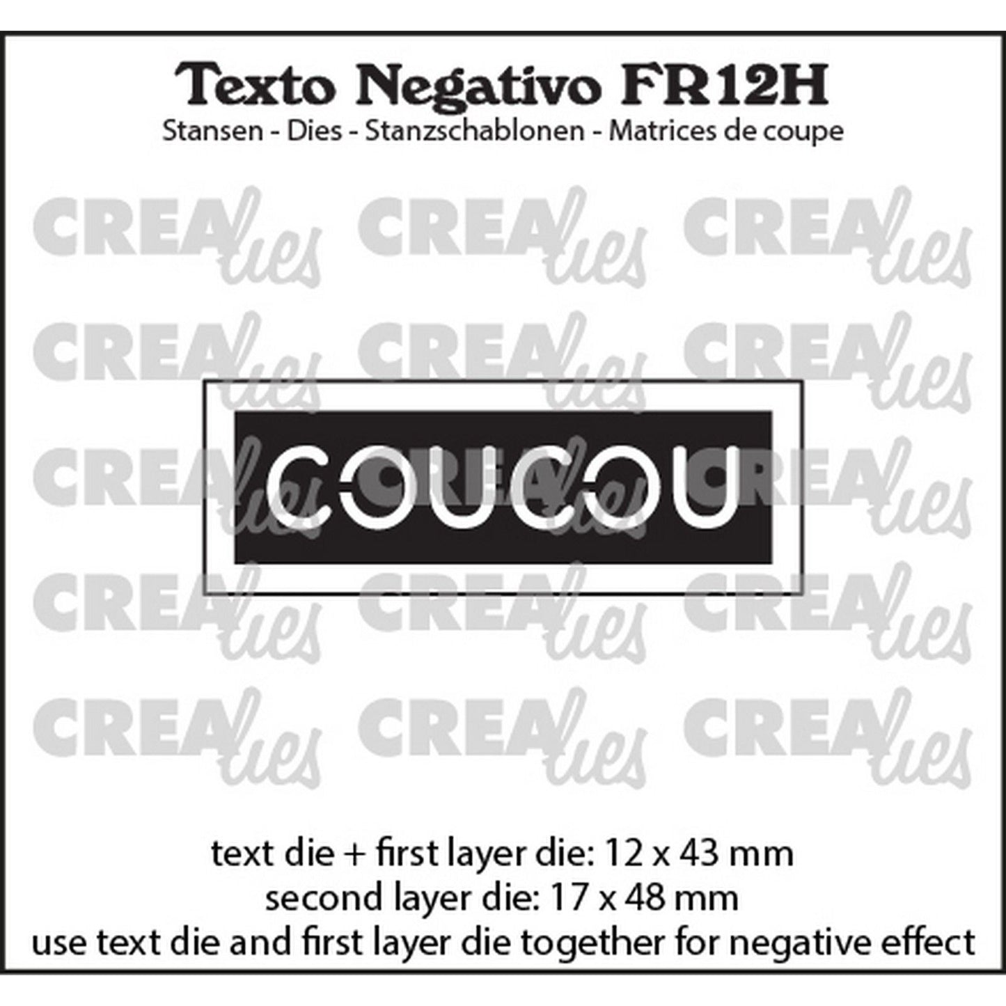 Crealies • texte négatif coucou (horizontal)