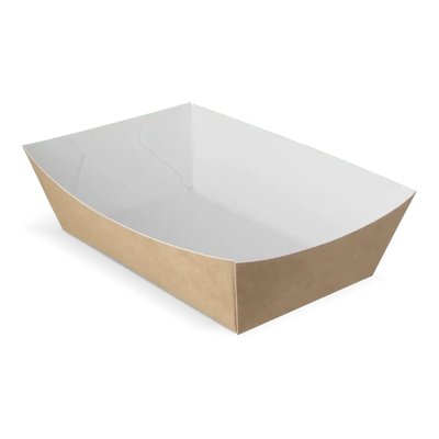 Plateau à chips Takeaware a13 kraft blanc bio (400 pièces)