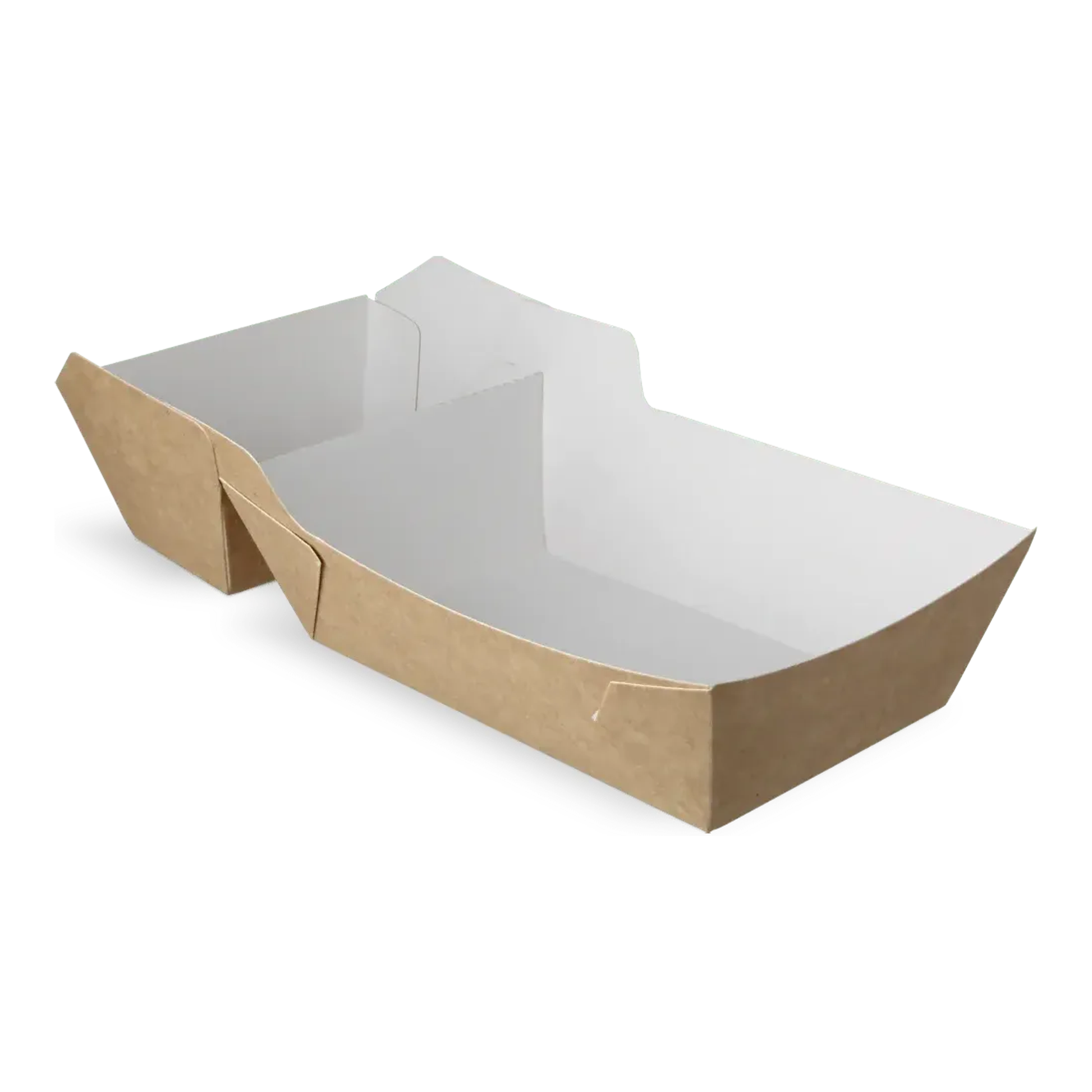 Boîte à frites Takeaware a22 kraft blanc bio (a9+sauce)(400 pièces)