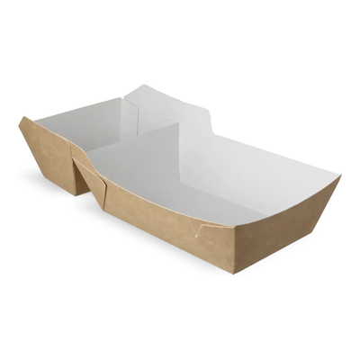 Boîte à frites Takeaware a22 kraft blanc bio (a9+sauce)(400 pièces)