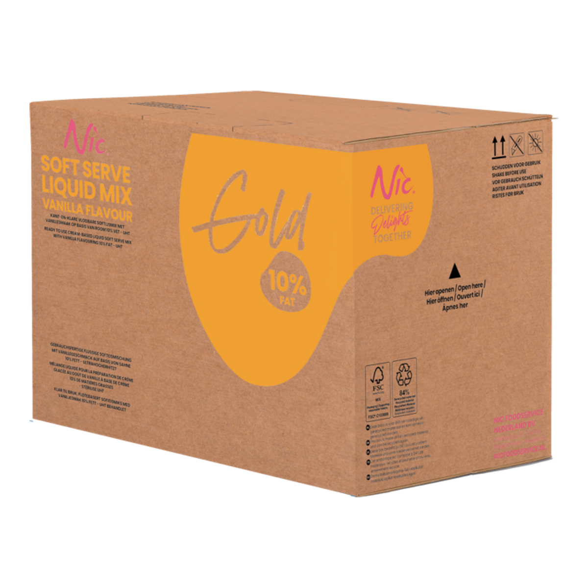 Mélange de crème glacée Nic frusco or liquide 10% (10 litres)