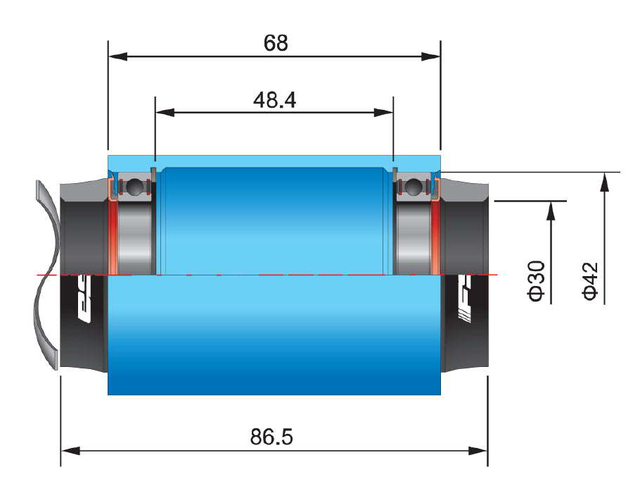 Adaptateur de pédalier Fsa bb386evo vers bb pf30