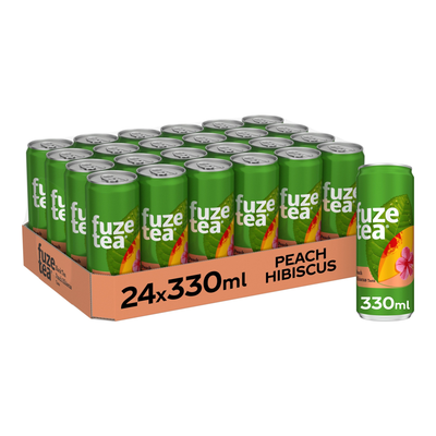 Thé Fuze pêche noire hibiscus canette lisse (24x 33cl)