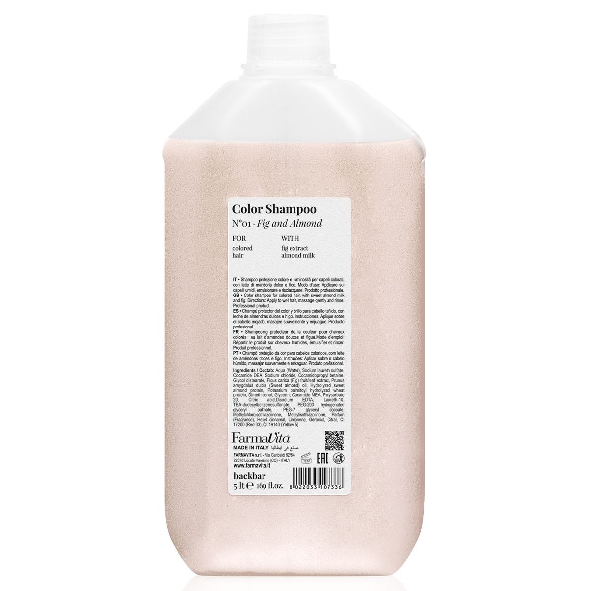 Farmavita backbar color shampooing n°01 figue et amande 5000ml