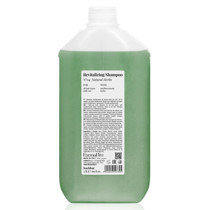 Farmavita backbar shampooing revitalisant n°04 herbes naturelles 5000ml