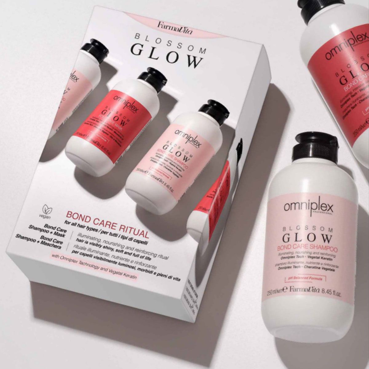 Farmavita omniplex bloom glow kit rituel de soin avec shampoing et masque 250 ml