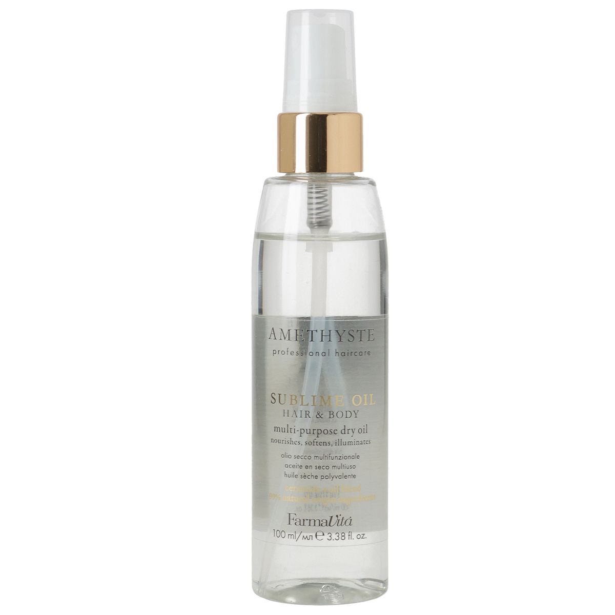 Farmavita améthyste huile sublime cheveux corps huile sèche multi-usages 100ml