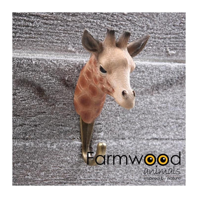 Crochet de porte-manteau d’animaux de ferme accroché! girafe 7,5x7x13cm