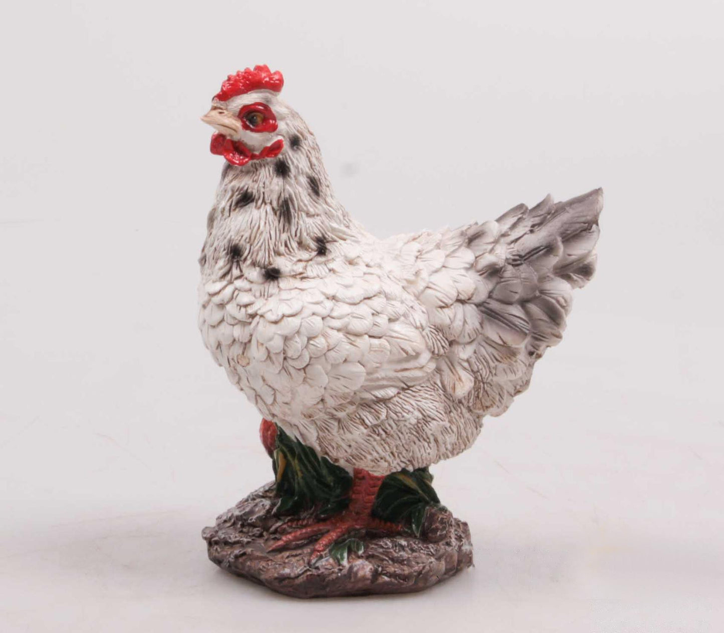 Statue de jardin animaux Farmwood poulet mini blanc 5x5x12cm