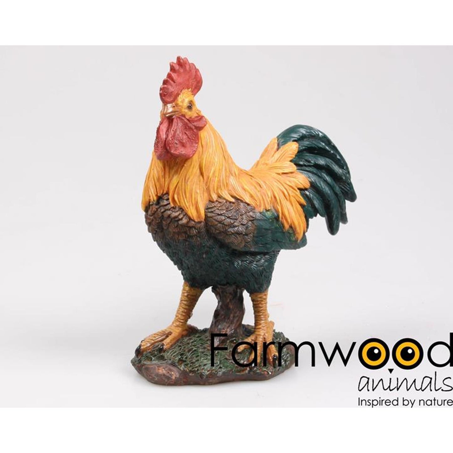 Statue de jardin animaux de ferme coq 22cm