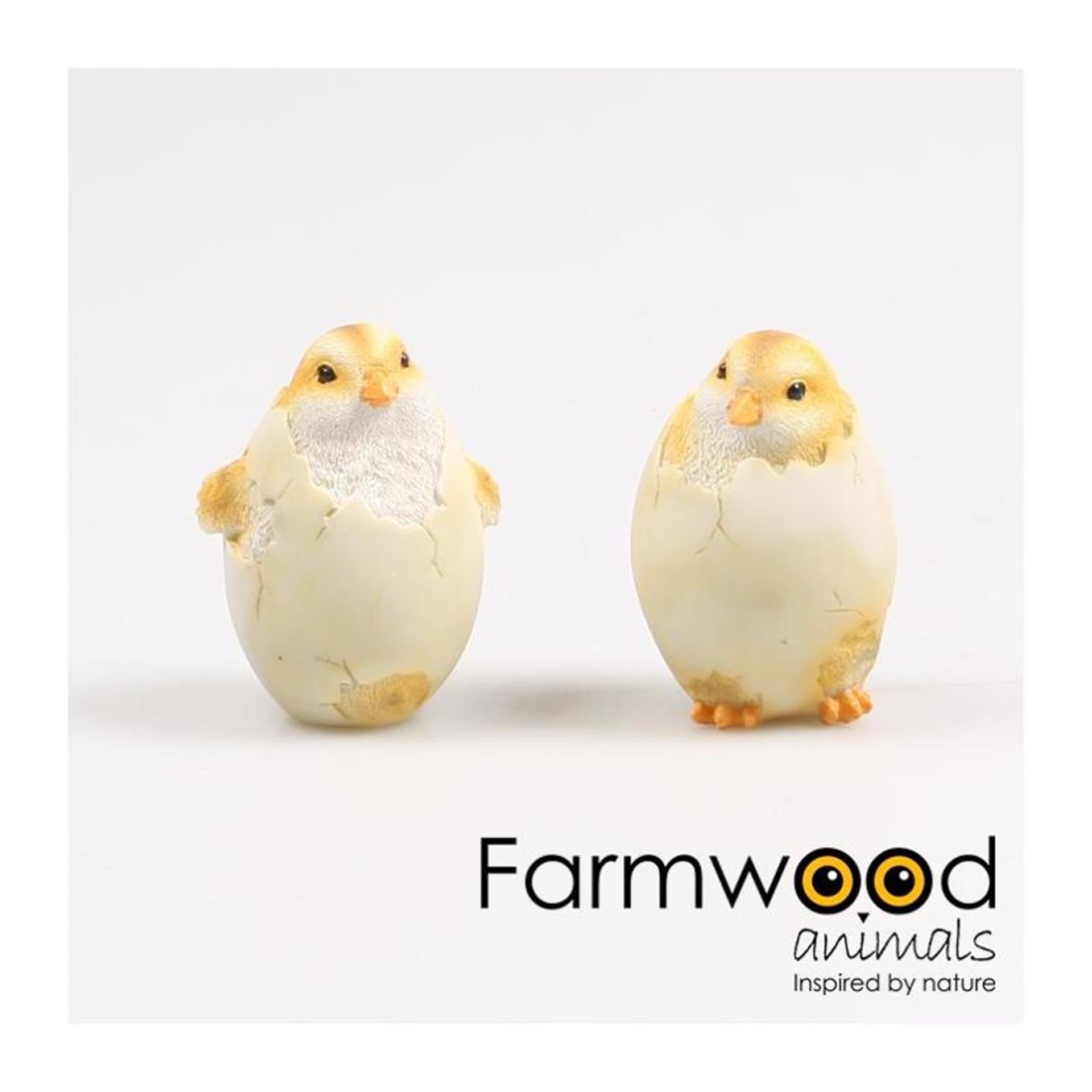 Statue de jardin animaux de ferme poussin en œuf 7x7x10cm