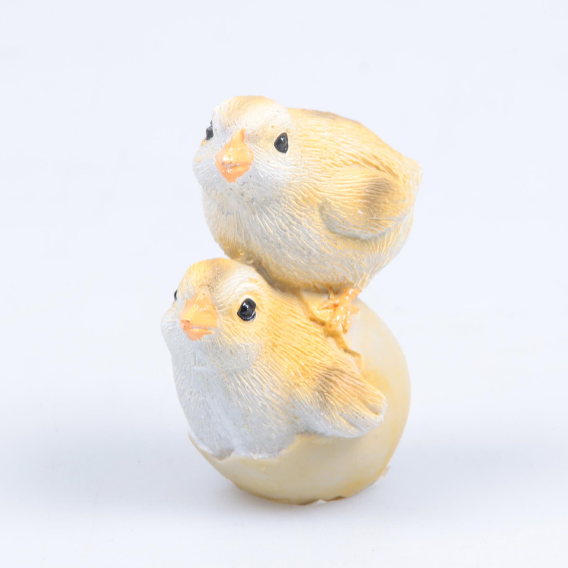 Statue de jardin animaux de ferme poussins les uns sur les autres 8cm