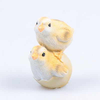 Statue de jardin animaux de ferme poussins les uns sur les autres 8cm