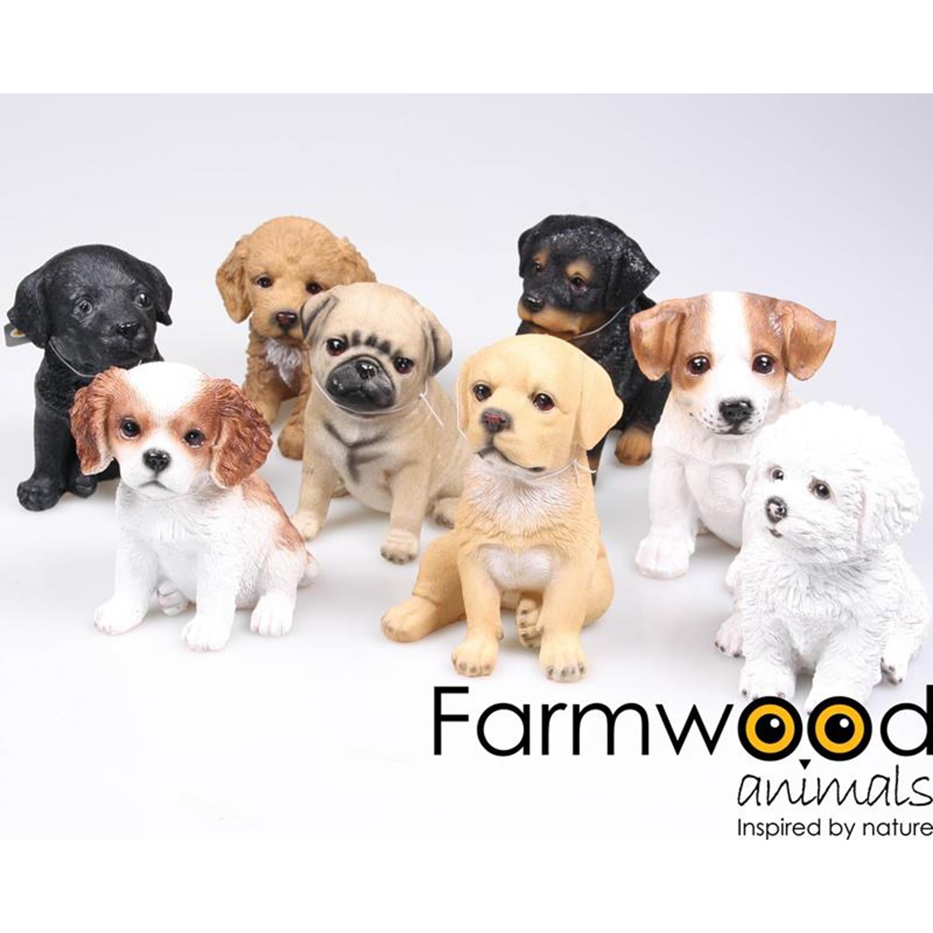 Statue de jardin animaux Farmwood chiot h15cm