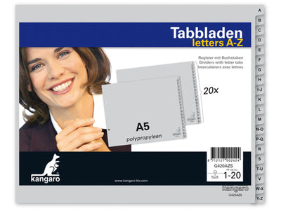 Onglets Kangaro 2 anneaux a-z plastique